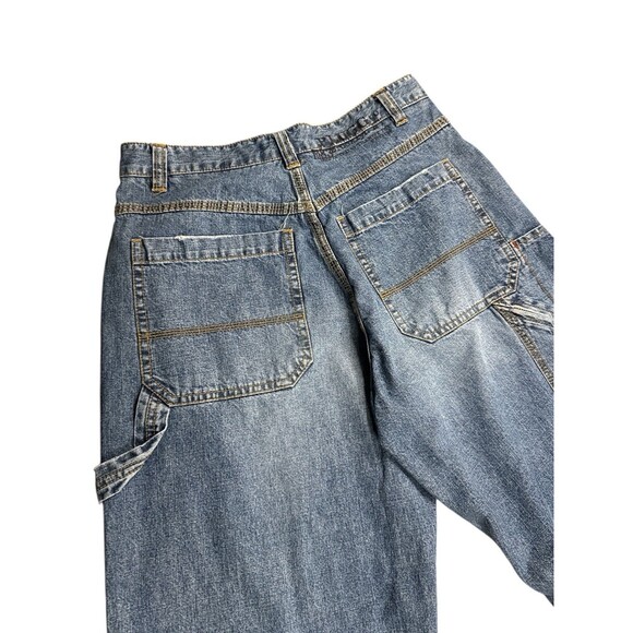 Plugg Co. Carpenter Jeans Light Wash Zipper Leg Pocket Wide Leg 30/32 Utility - Picture 8 of 10